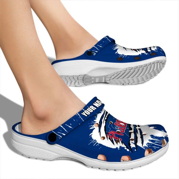 Custom Philadelphia Phillies Splash Motif Background Crocs High quality