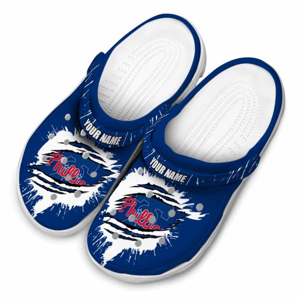 Custom Philadelphia Phillies Splash Motif Background Crocs Trendy