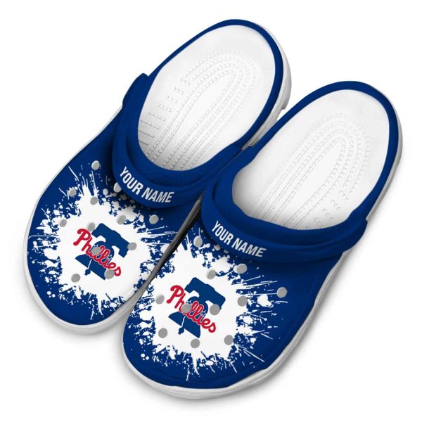 Custom Philadelphia Phillies Splatter Background Crocs Trendy