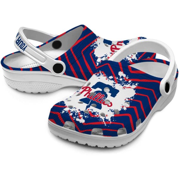 Custom Philadelphia Phillies Zigzag Paint Burst Crocs Latest Model