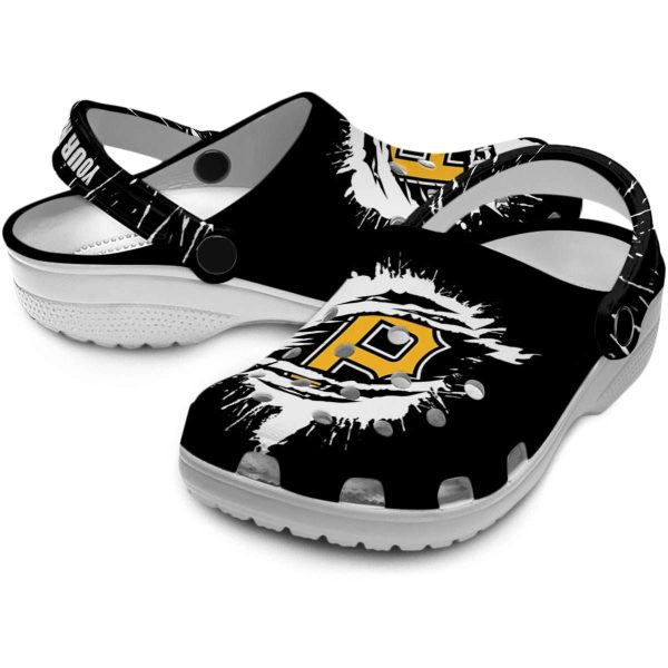 Custom Pittsburgh Pirates Splash Motif Background Crocs Latest Model