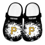 Custom Pittsburgh Pirates Splatter Background Crocs Best selling