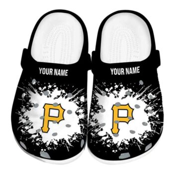 Custom Pittsburgh Pirates Splatter Background Crocs Best selling