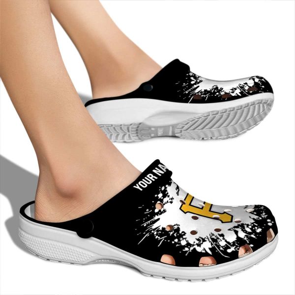 Custom Pittsburgh Pirates Splatter Background Crocs High quality
