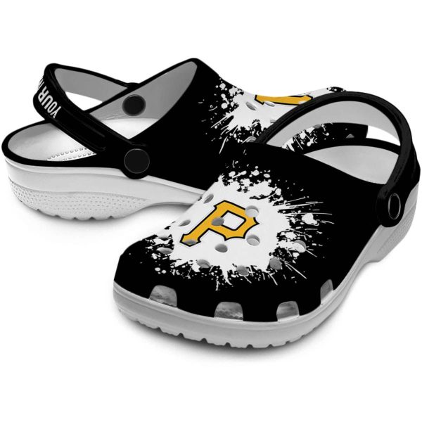 Custom Pittsburgh Pirates Splatter Background Crocs Latest Model