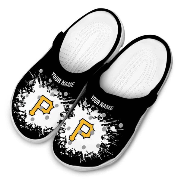 Custom Pittsburgh Pirates Splatter Background Crocs Trendy