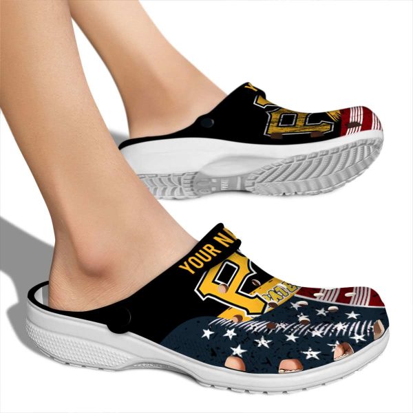 Custom Pittsburgh Pirates Star Spangled Side Pattern Crocs High quality