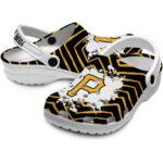 Custom Pittsburgh Pirates Zigzag Paint Burst Crocs Best selling