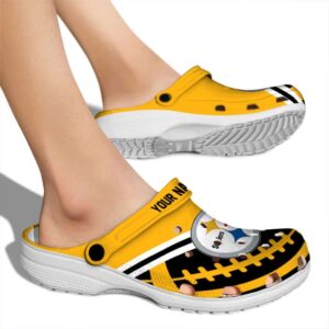 Custom Pittsburgh Steelers Football Motif Crocs High quality
