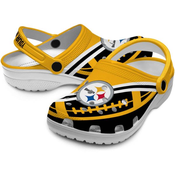 Custom Pittsburgh Steelers Football Motif Crocs Latest Model