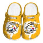 Custom Pittsburgh Steelers Splash Motif Background Crocs Best selling