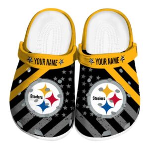 Custom Pittsburgh Steelers Star Spangled Graphic Crocs Best selling