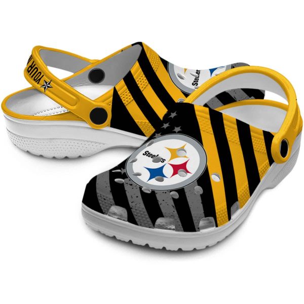 Custom Pittsburgh Steelers Star Spangled Graphic Crocs Latest Model