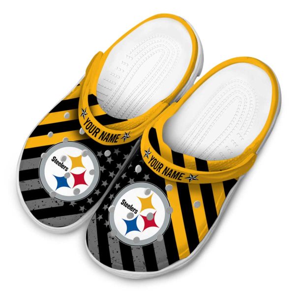Custom Pittsburgh Steelers Star Spangled Graphic Crocs Trendy