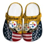 Custom Pittsburgh Steelers Star Spangled Side Pattern Crocs Best selling