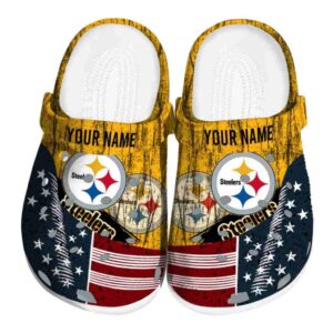 Custom Pittsburgh Steelers Star Spangled Side Pattern Crocs Best selling