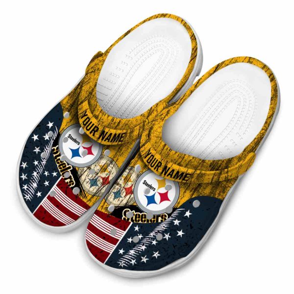 Custom Pittsburgh Steelers Star Spangled Side Pattern Crocs Trendy