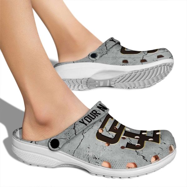 Custom San Diego Padres Cracked Texture Crocs High quality