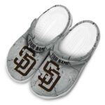 Custom San Diego Padres Cracked Texture Crocs Best selling