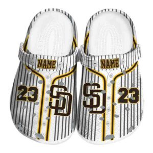 Custom San Diego Padres Pinstripe Pattern Crocs Best selling