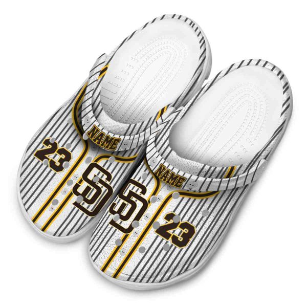Custom San Diego Padres Pinstripe Pattern Crocs Trendy