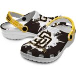 Custom San Diego Padres Splatter Pattern Crocs Best selling