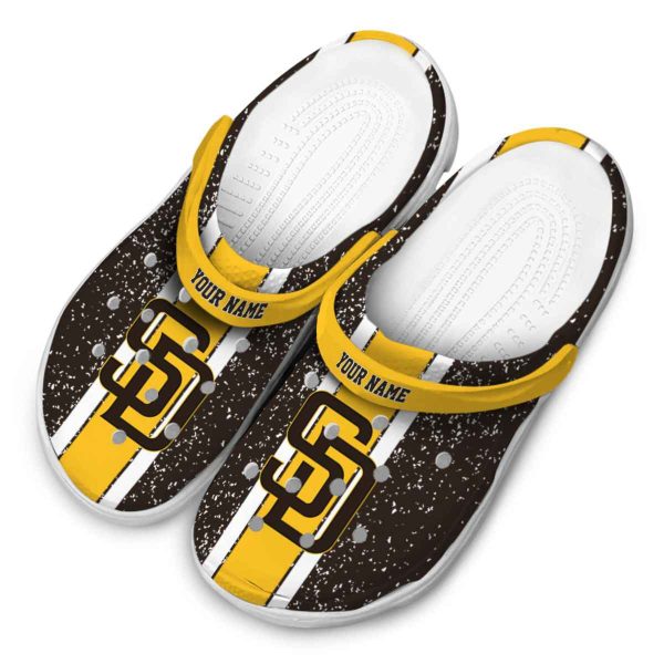 Custom San Diego Padres Vertical Stripes Crocs Trendy