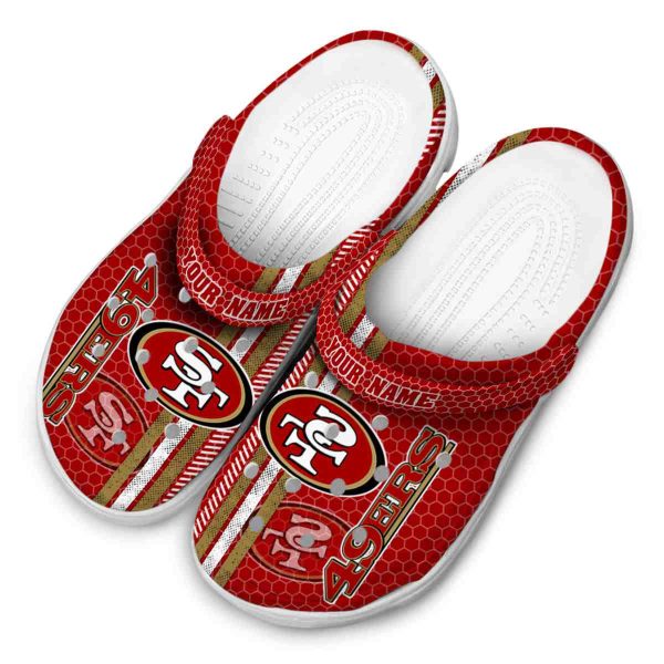 Custom San Francisco 49ers Contrasting Stripes Crocs Trendy