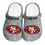 Custom San Francisco 49ers Cracked Texture Crocs Best selling