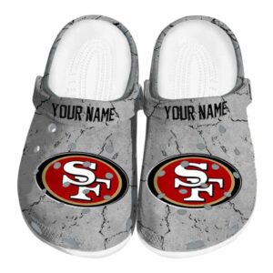Custom San Francisco 49ers Cracked Texture Crocs Best selling