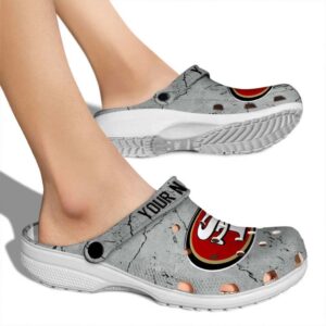 Custom San Francisco 49ers Cracked Texture Crocs High quality