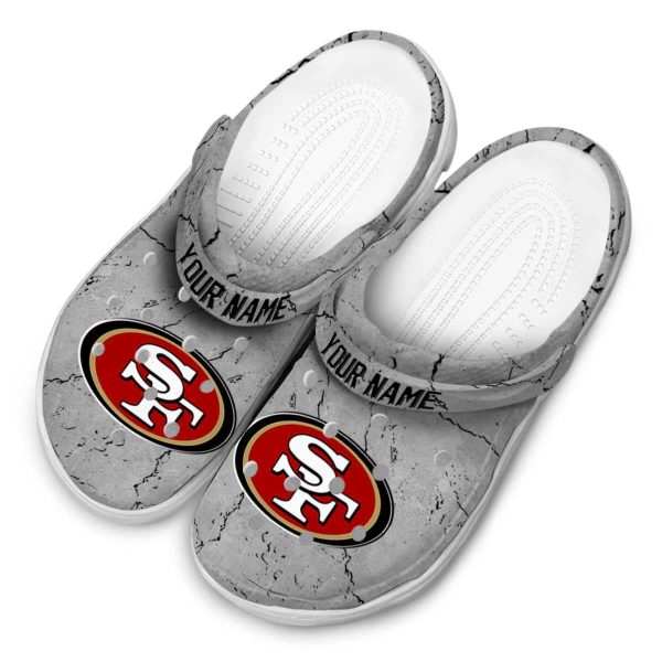 Custom San Francisco 49ers Cracked Texture Crocs Trendy