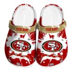 Custom San Francisco 49ers Splatter Pattern Crocs Best selling