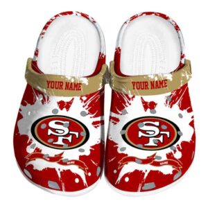 Custom San Francisco 49ers Splatter Pattern Crocs Best selling