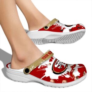 Custom San Francisco 49ers Splatter Pattern Crocs High quality