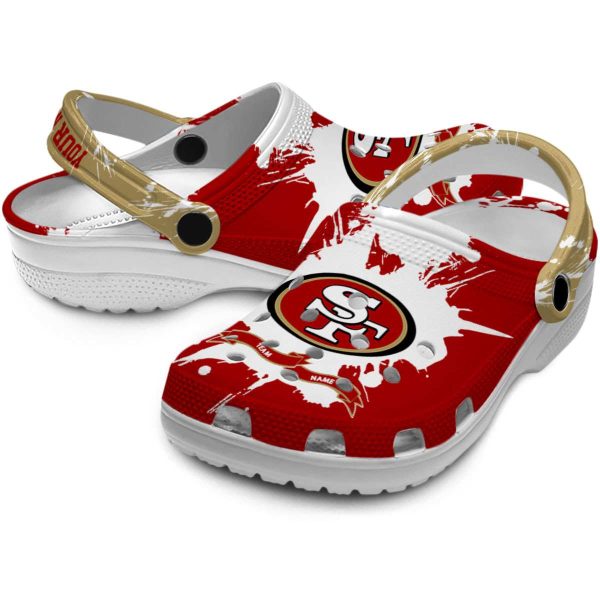 Custom San Francisco 49ers Splatter Pattern Crocs Latest Model