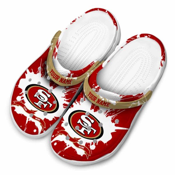 Custom San Francisco 49ers Splatter Pattern Crocs Trendy