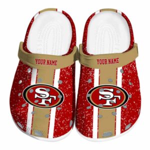 Custom San Francisco 49ers Vertical Stripes Crocs Best selling