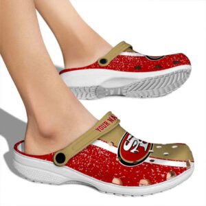 Custom San Francisco 49ers Vertical Stripes Crocs High quality