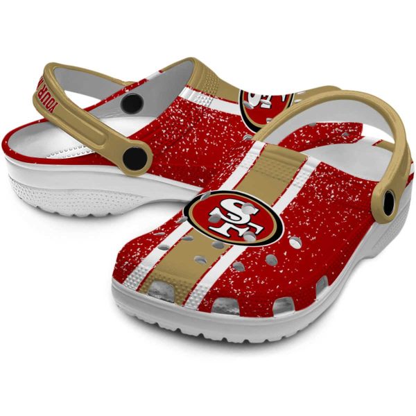 Custom San Francisco 49ers Vertical Stripes Crocs Latest Model