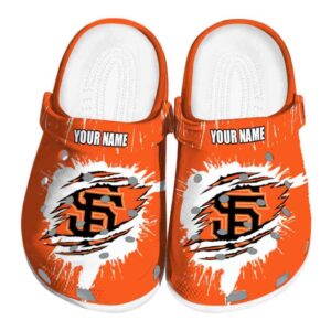Custom San Francisco Giants Splash Motif Background Crocs Best selling
