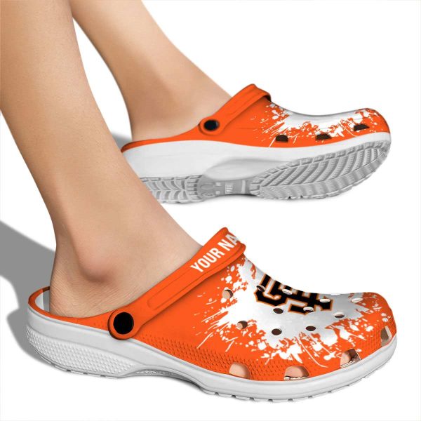 Custom San Francisco Giants Splatter Background Crocs High quality