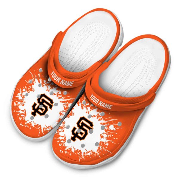 Custom San Francisco Giants Splatter Background Crocs Trendy