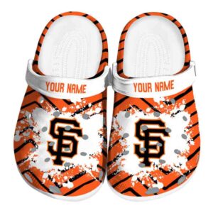 Custom San Francisco Giants Zigzag Paint Burst Crocs Best selling
