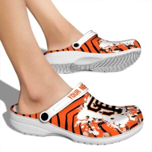 Custom San Francisco Giants Zigzag Paint Burst Crocs High quality