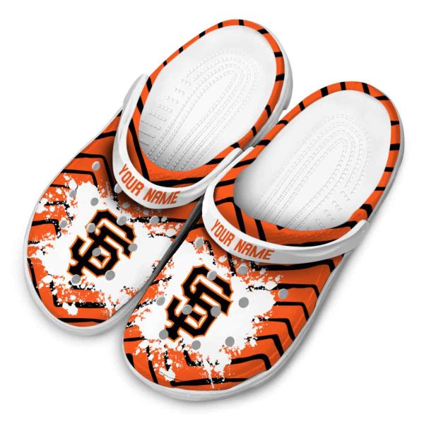 Custom San Francisco Giants Zigzag Paint Burst Crocs Trendy