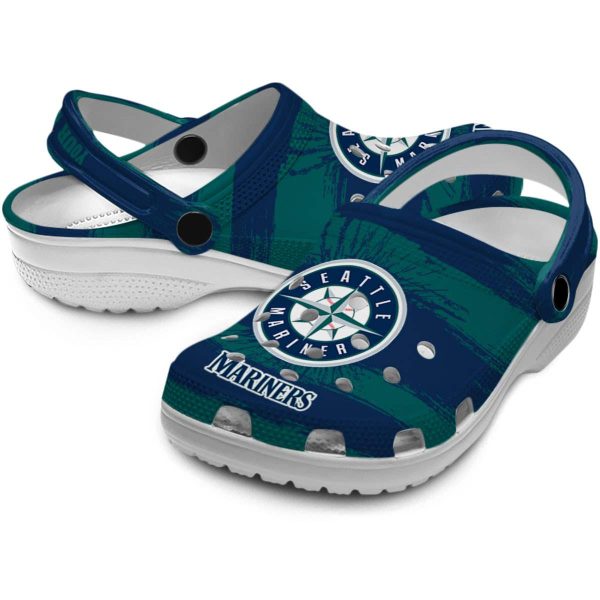 Custom Seattle Mariners Paint Splatter Graphics Crocs Latest Model