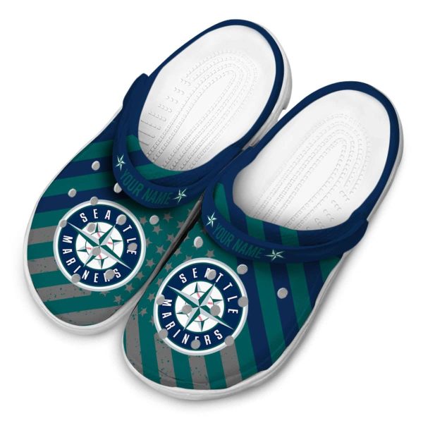 Custom Seattle Mariners Star Spangled Graphic Crocs Trendy