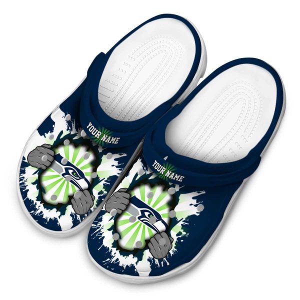 Custom Seattle Seahawks Gripping Hand Crocs Trendy