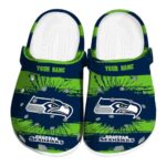 Custom Seattle Seahawks Paint Splatter Graphics Crocs Best selling